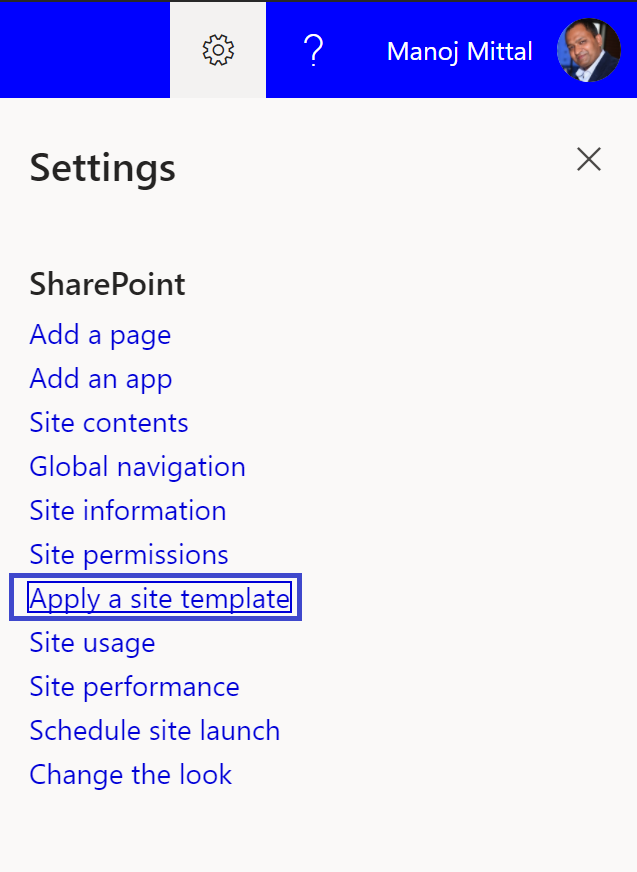 Site Template with SharePoint Online